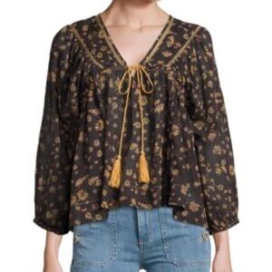 Free People Never A Dull Moment Peasant Blouse XS